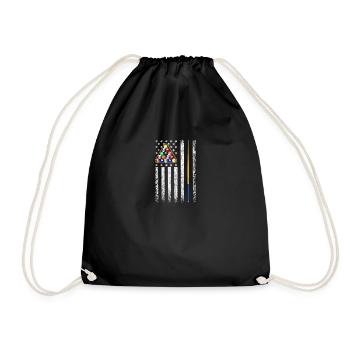 American Flag Billiard Vintage - Drawstring Bag - black - Front