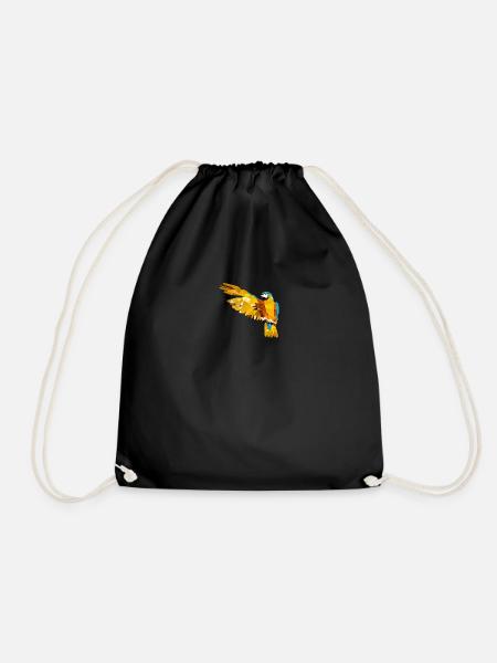 Parrot polygon bird - Drawstring Bag - black