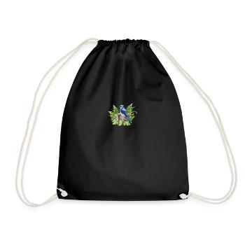 Blue jay - Drawstring Bag - black - Front
