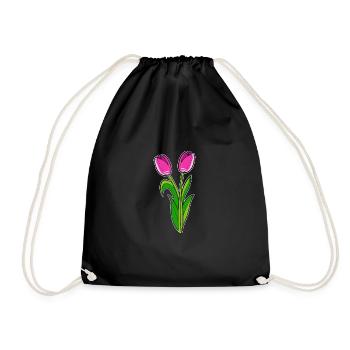Schöne Tulpen Pflanzenliebhaber Gift - Turnbeutel - Schwarz - Vorne