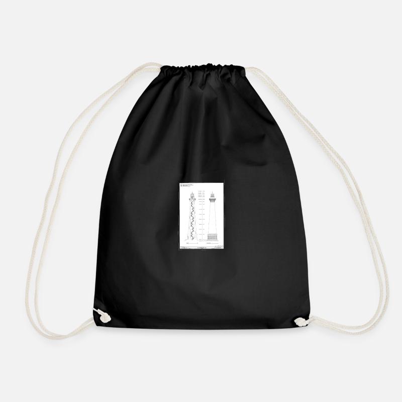 Old lighthouses - Drawstring Bag - black