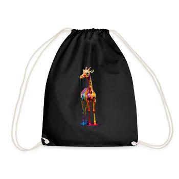 Girafe de couleur arc-en-ciel - Sac de sport léger - noir - Devant