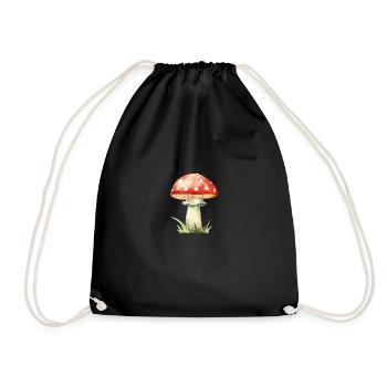 Roter Pilz-Fliegenpilz - Turnbeutel - Schwarz - Vorne