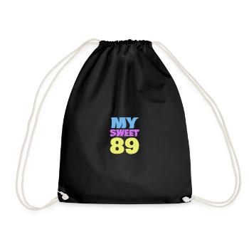Sweet 89 - Drawstring Bag - black - Front
