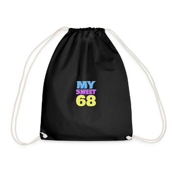 Age 68 - Drawstring Bag - black - Front