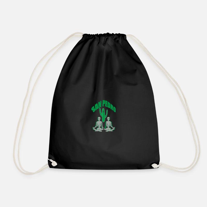 San Pedro Cactus/Mescaline Cactus - Drawstring Bag - black