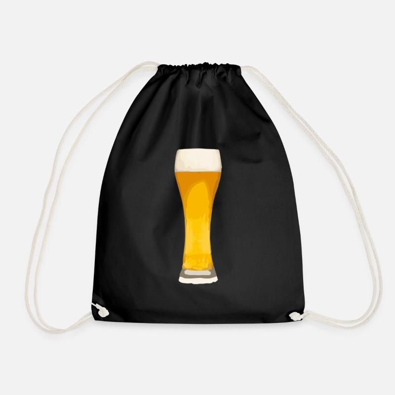 Weizen Glass Beer - Drawstring Bag - black