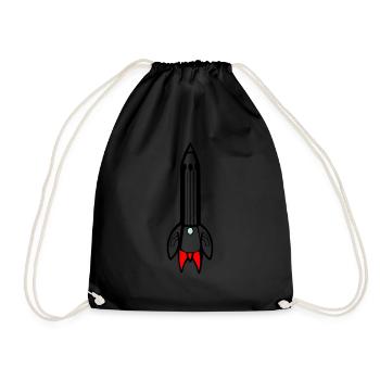 Vecteur de vol spatial spatial de fusée spatiale - Sac de sport léger - noir - Devant