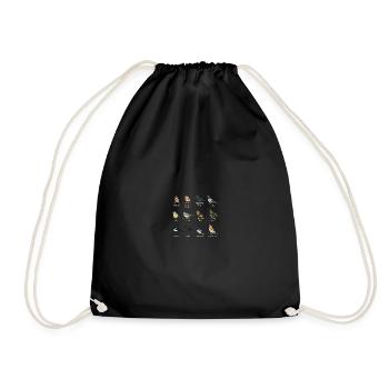 Native bird species Germany - Drawstring Bag - black - Front