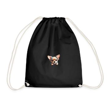Chihuahua Tête De Chien Mignon Animal Amour - Sac de sport léger - noir - Devant