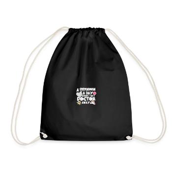 Silk Chicken a Day Silk Chicken Breeder Gift - Drawstring Bag - black - Front