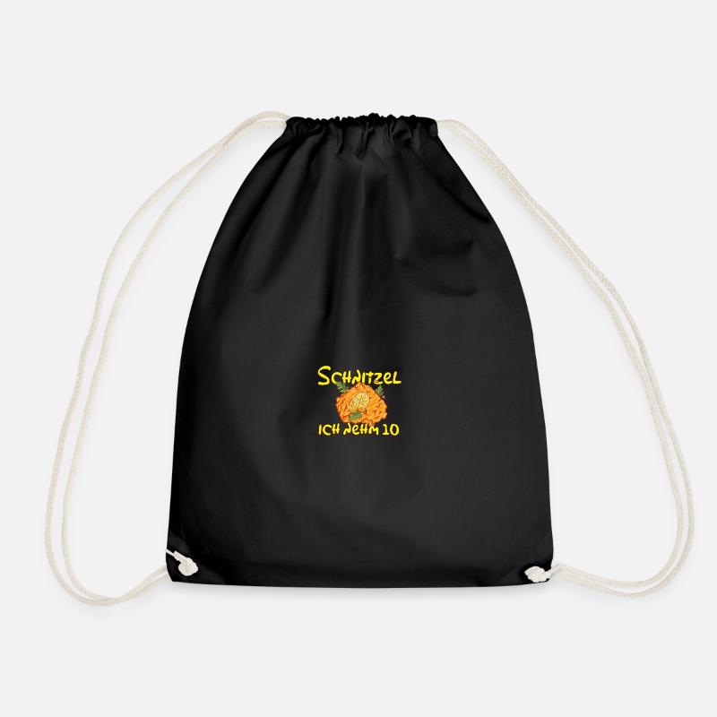 Schnitzel Ich nehm 10 Fanshirt - Turnbeutel - Schwarz