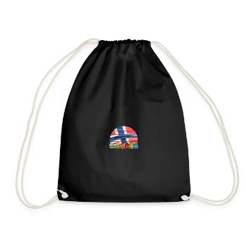 Norway Viking flag Scandinavia holiday - Drawstring Bag - black - Front