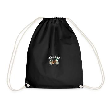 Amsterdam Fleur Vélo Souvenir Hollandais - Sac de sport léger - noir - Devant