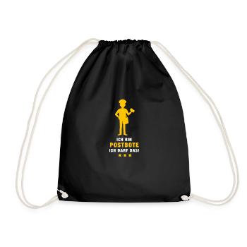 Postbote Zusteller Briefträger Outfit Geschenk - Turnbeutel - Schwarz - Vorne