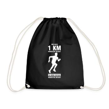 Läufer Sport Jogger Geschenk - Turnbeutel - Schwarz - Vorne