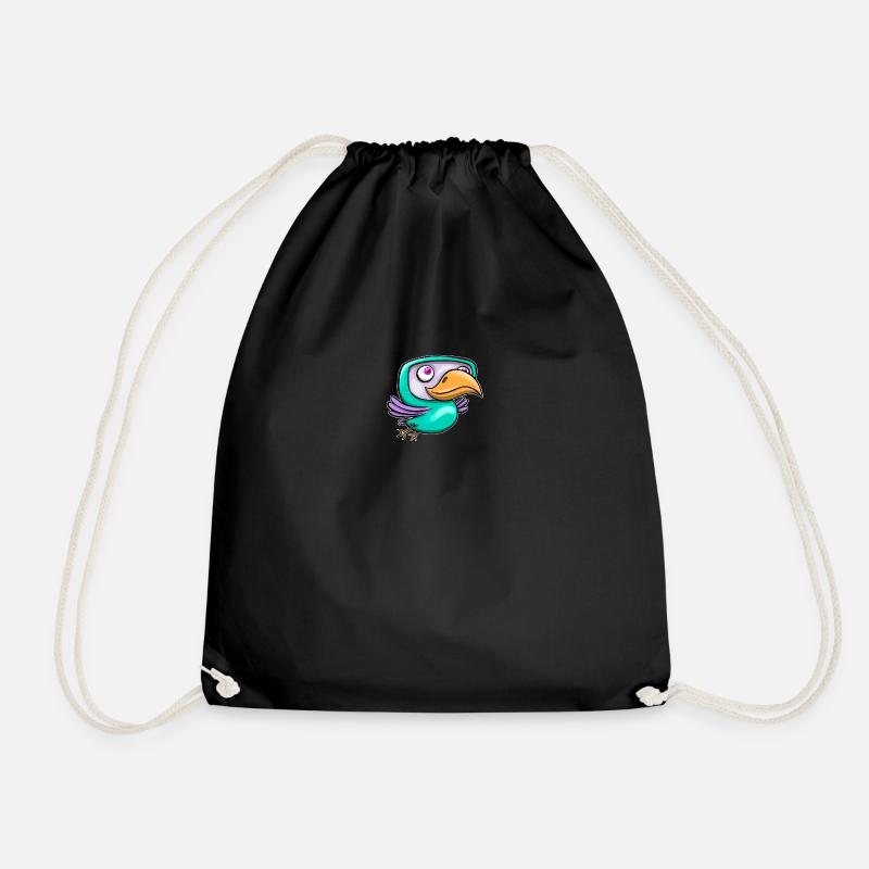 Happy Bird - Drawstring Bag - black