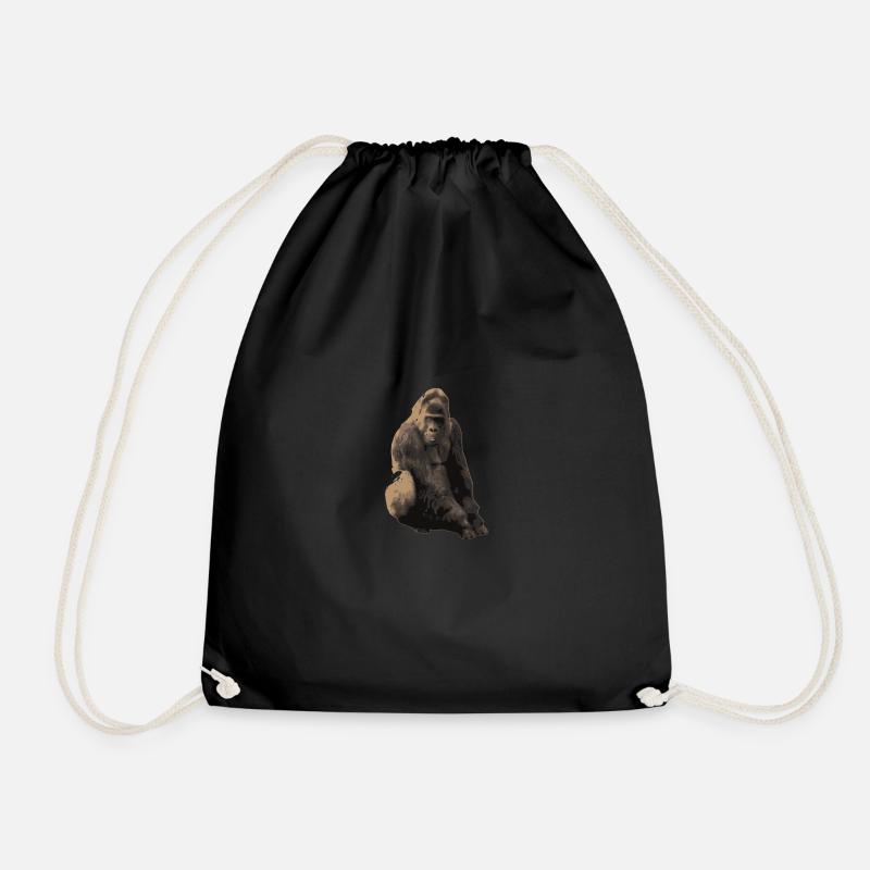 gorilla - Drawstring Bag - black