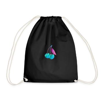 kirsche,cherrie,graffiti,blau,malerei,pop-art - Turnbeutel - Schwarz - Vorne