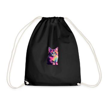 Universe Cat - Drawstring Bag - black - Front