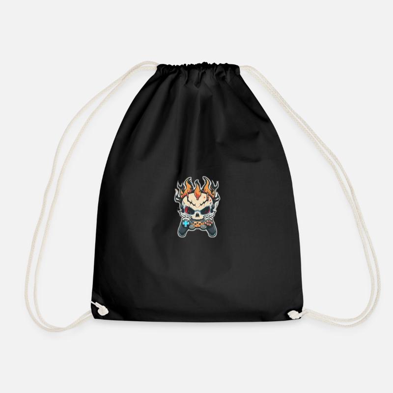 Skullhead Controller - Drawstring Bag - black