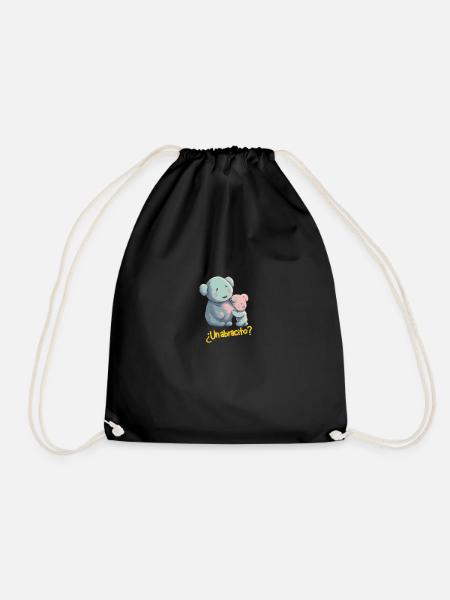 A HUG? - Drawstring Bag - black