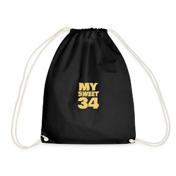 Sweet 34 - Drawstring Bag - black - Front