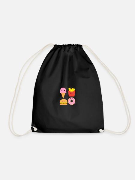 Fun food Cute food - Drawstring Bag - black