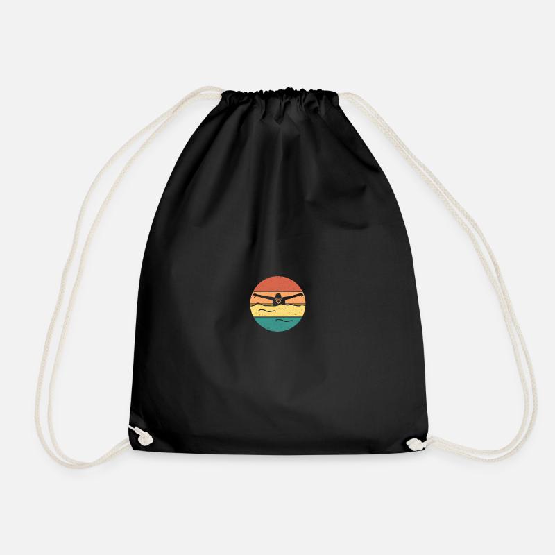 Retro Swimming Sport - Turnbeutel - Schwarz