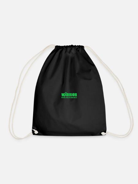 Mental Health Warrior Green Ribbon - Turnbeutel - Schwarz