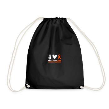 Peace Love Cure - Leukemia Awareness - Turnbeutel - Schwarz - Vorne