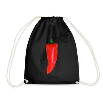 Paprika - Chili - Turnbeutel - Schwarz - Vorne