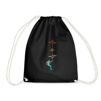 Heartbeat Climbing - Gift Idea - Drawstring Bag - black - Front