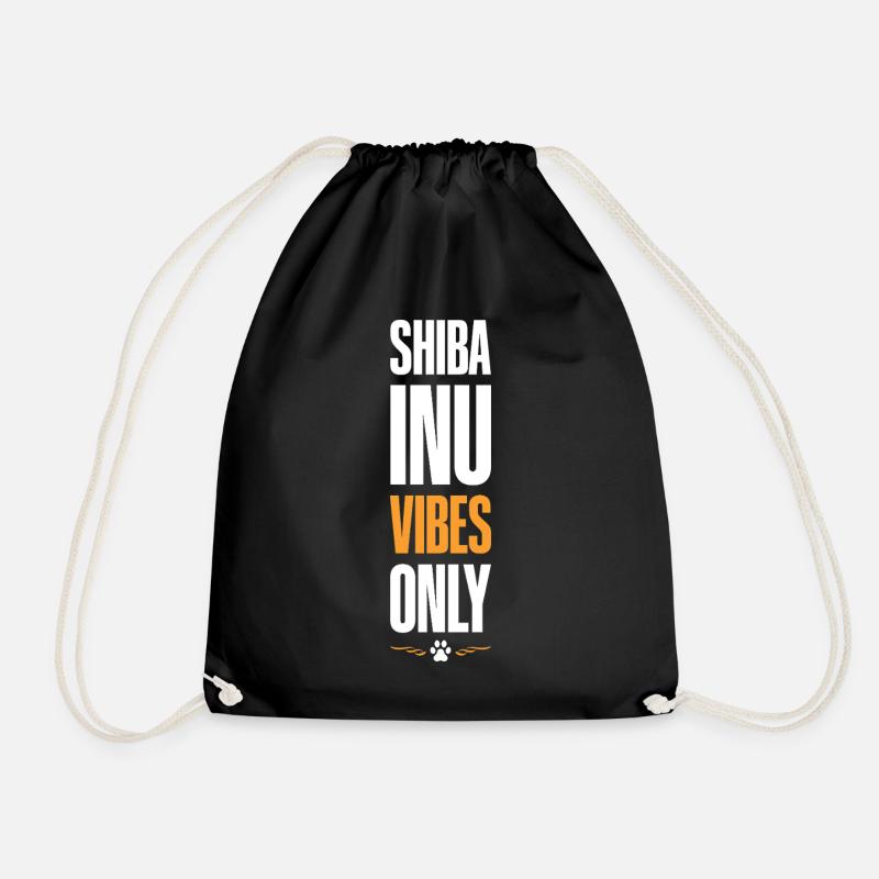 SHIBA INU Vibes Only - Turnbeutel - Schwarz