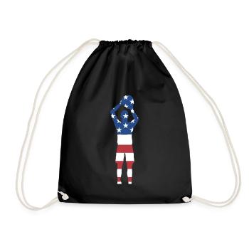 Sport Us Flag Korfball - Drawstring Bag - black - Front