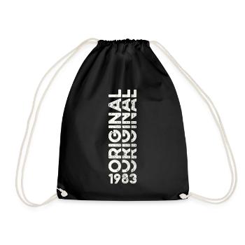 40th Birthday Man Woman Original Vintage 1983 - Drawstring Bag - black - Front