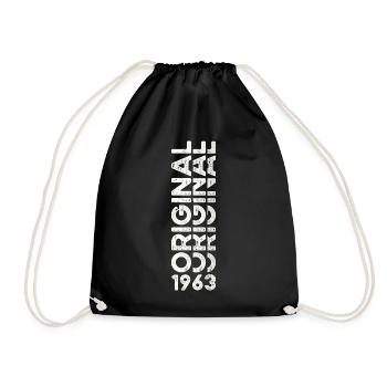 60th Birthday Man Woman Original Vintage 1963 - Drawstring Bag - black - Front