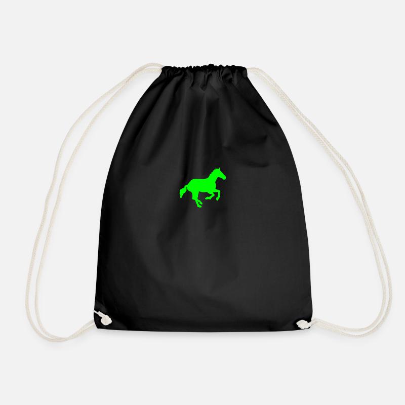 wild horse - Drawstring Bag - black