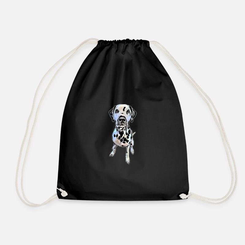 Dalmatian - Drawstring Bag - black