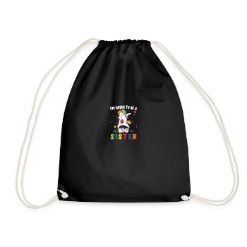 going to be big sister unciron - Drawstring Bag - black - Front