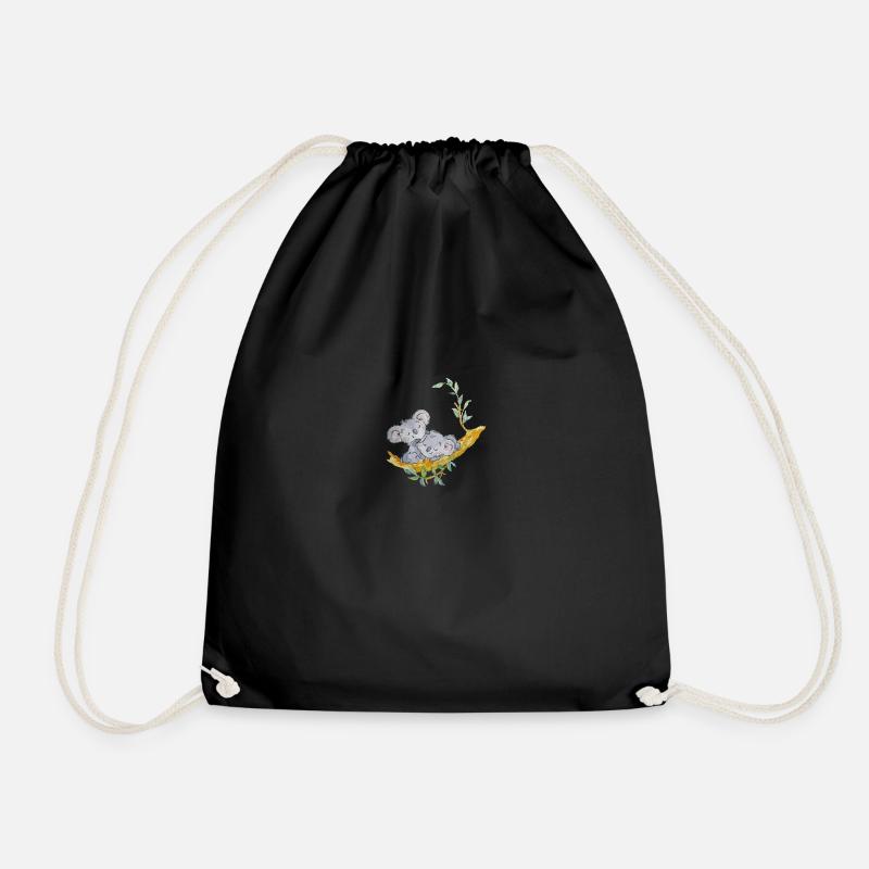 koalas tenderness - Drawstring Bag - black