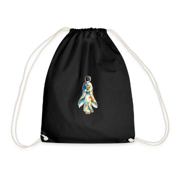Kimono . 1 . AI generated - Drawstring Bag - black - Front