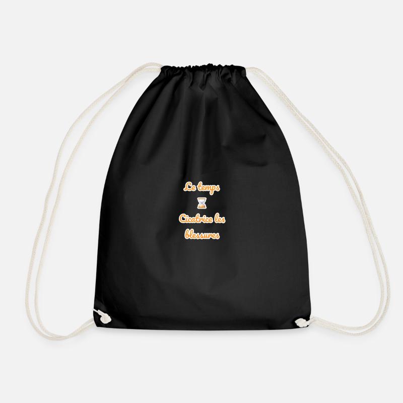 Time - Drawstring Bag - black