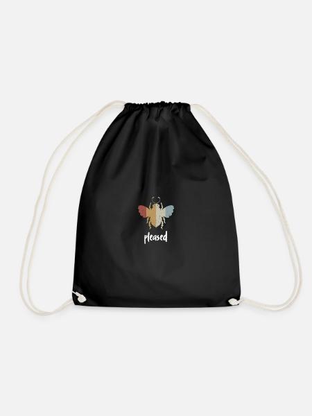 Retro Bee Pleased Biene Be Pleased - Drawstring Bag - black