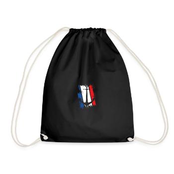 Anchor brushstrokes Northern Germany maritime motif - Drawstring Bag - black - Front