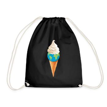planet erde umweltschutz "eiskugel" summer vibes - Turnbeutel - Schwarz - Vorne