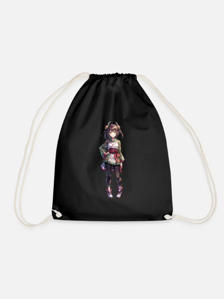 Manga Girl - Turnbeutel - Schwarz
