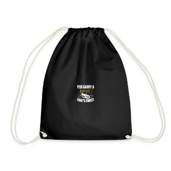 Deep brass marching baritone euphonium - Drawstring Bag - black - Front