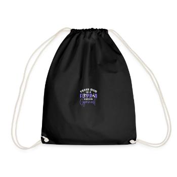Proud gymnastics mom - Drawstring Bag - black - Front
