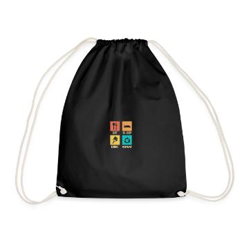 Pickle Ball Pickleball Kitchen - Drawstring Bag - black - Front